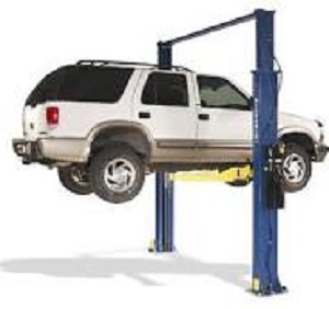 Chevrolet Blazer on a car hoist