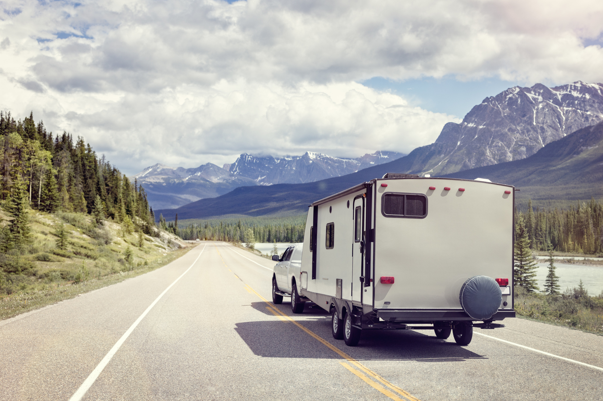 travel trailer on road