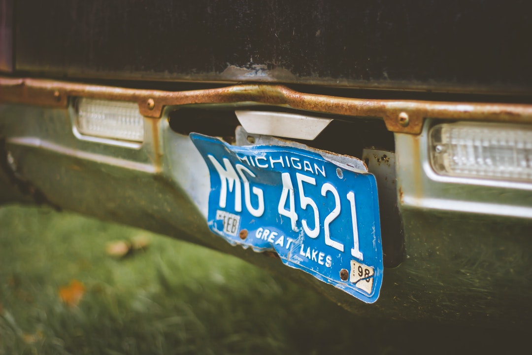 old license plate