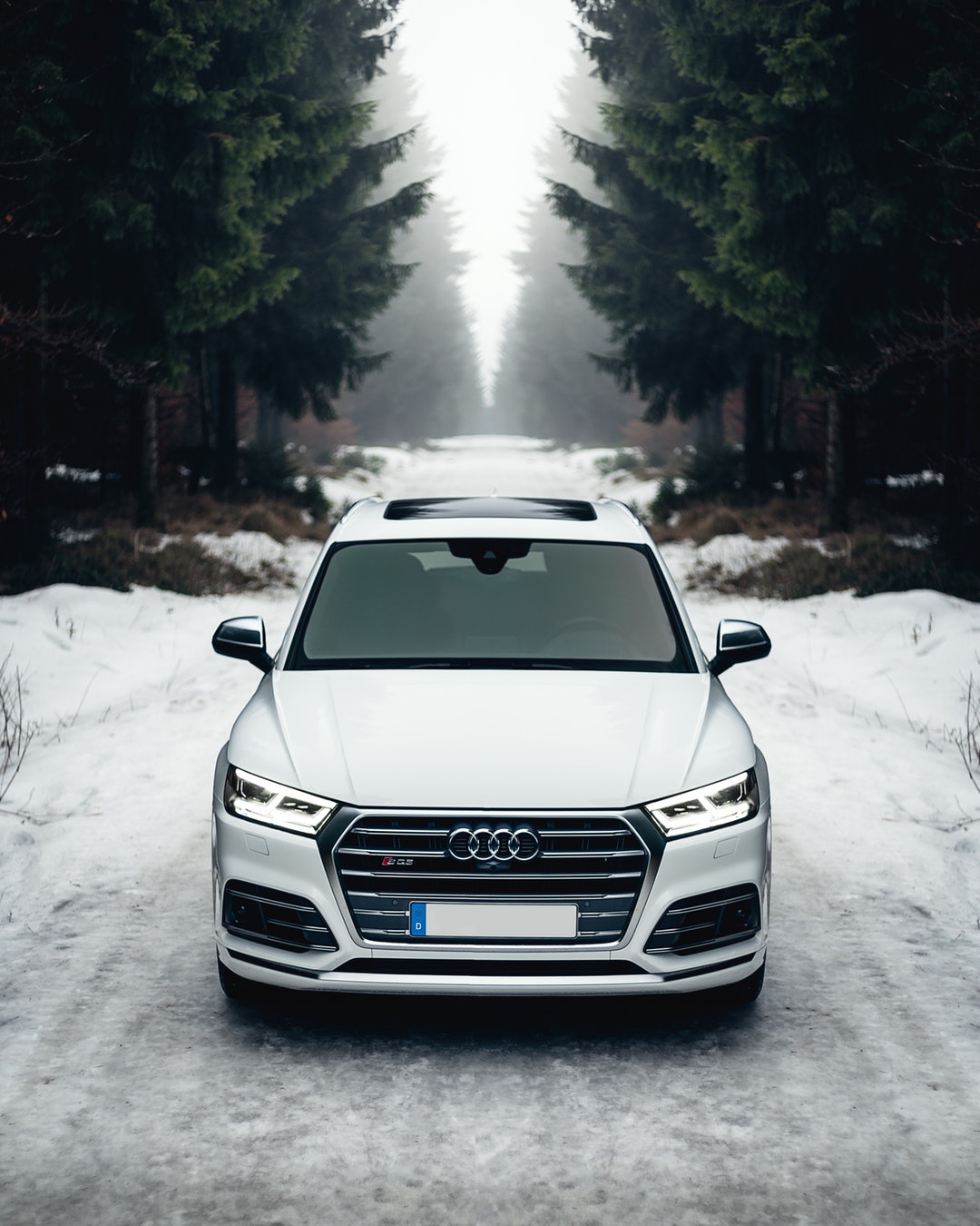 audi in snow