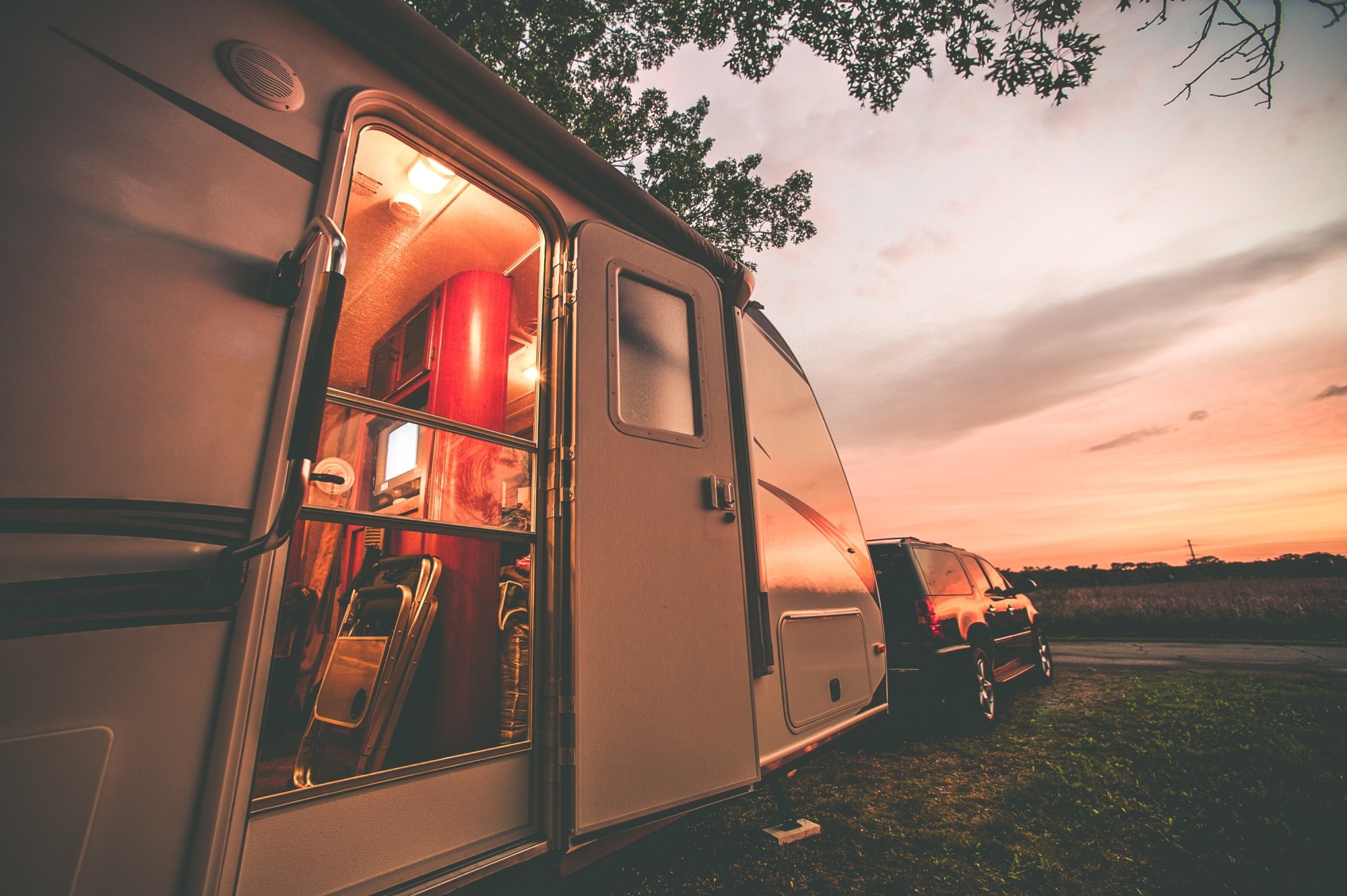 camper in nature