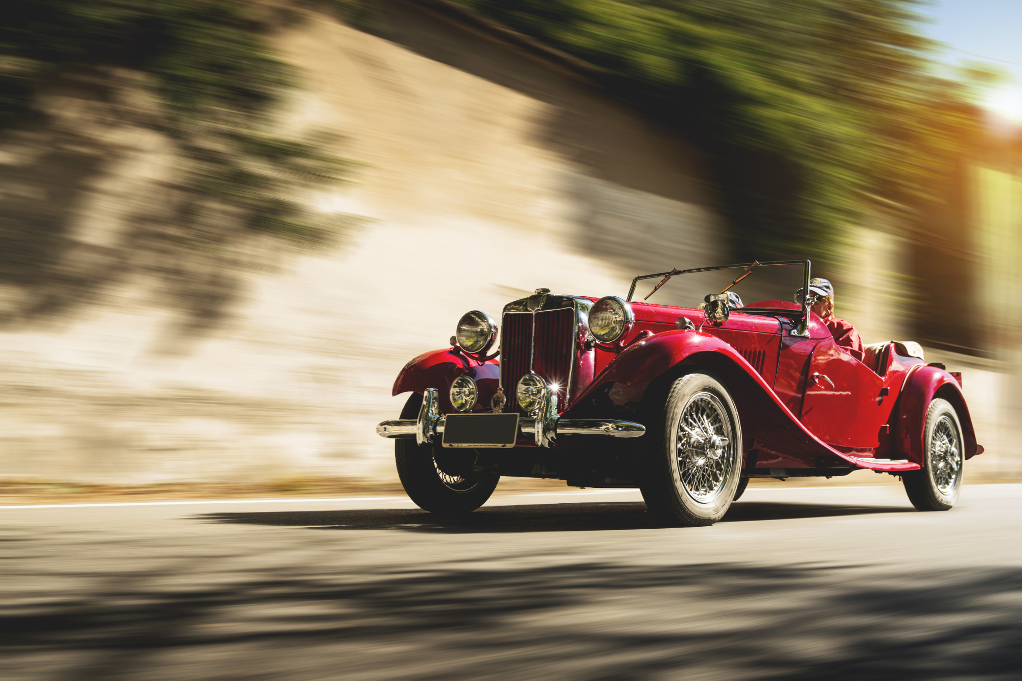 classic car on road