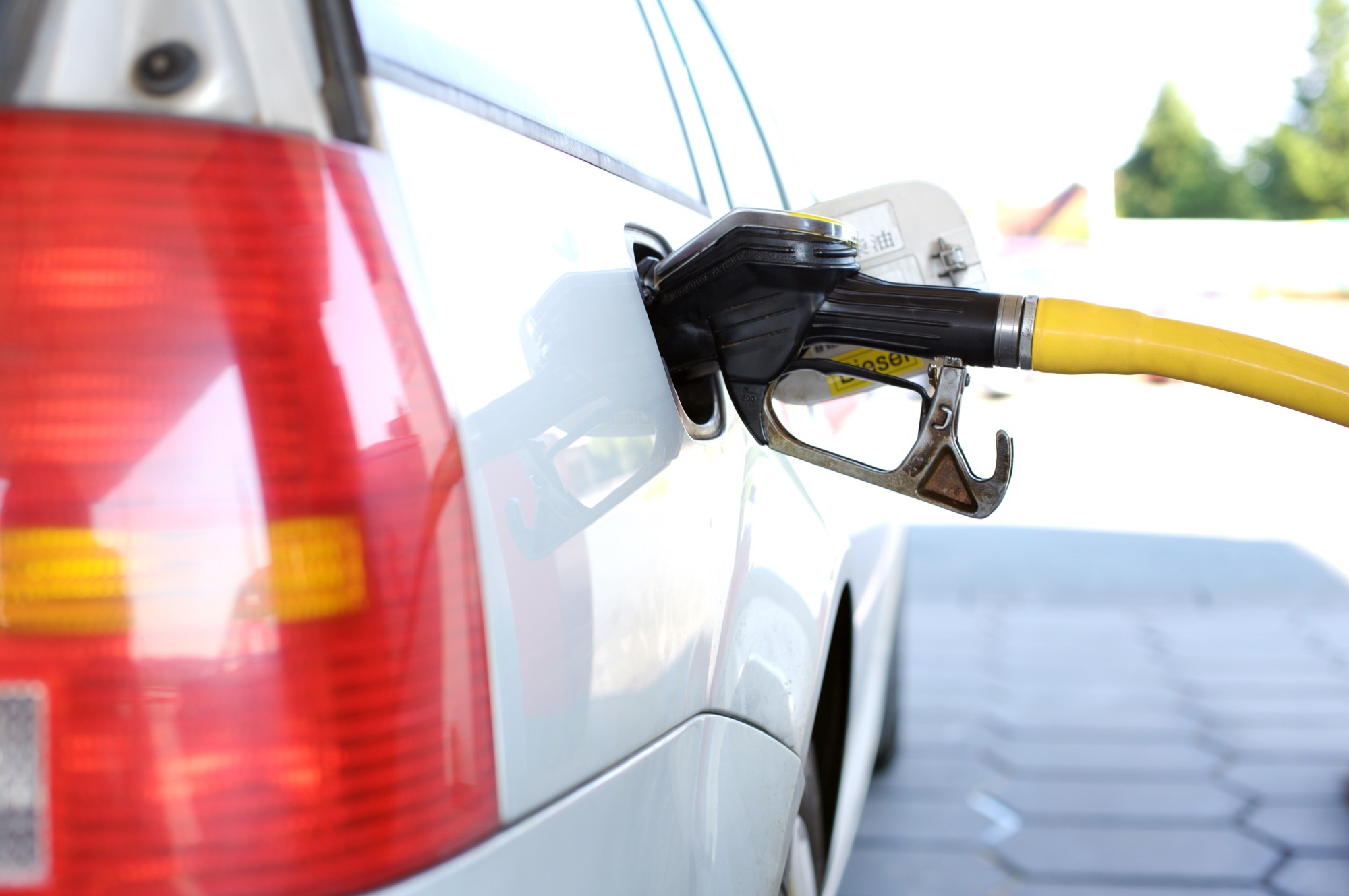 Gas Pump in a Car Fuel Tank