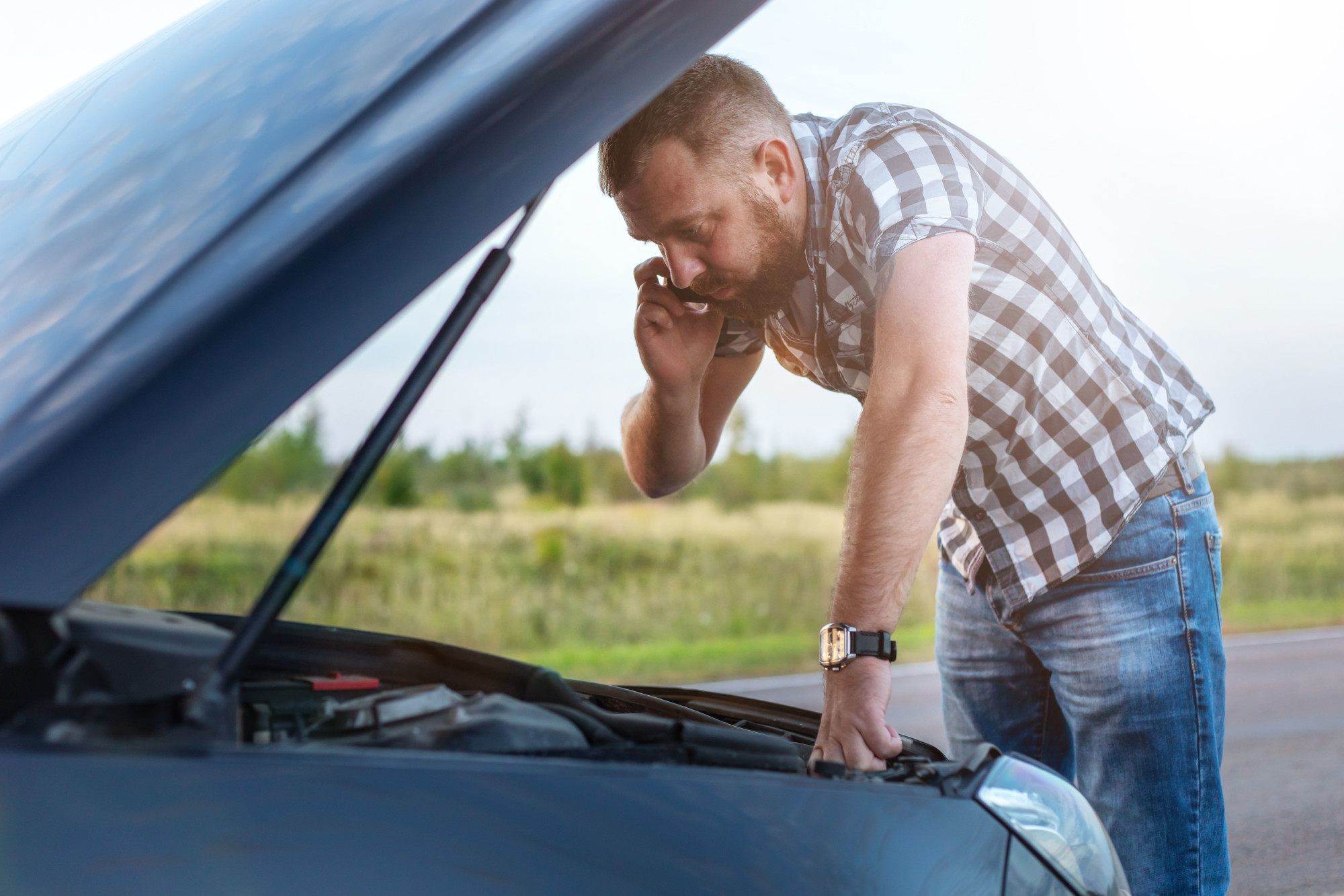 Man With Car Break Down